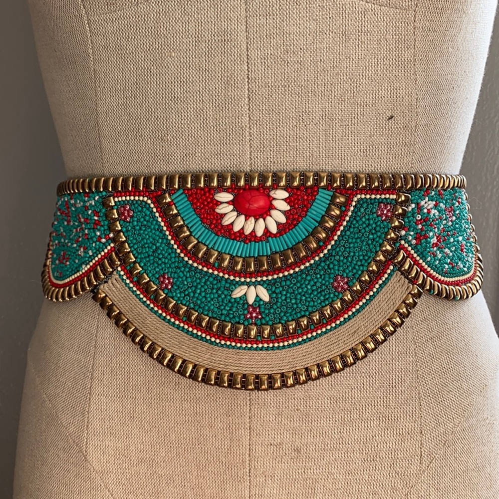 Beaded Turquoise Waist Belt